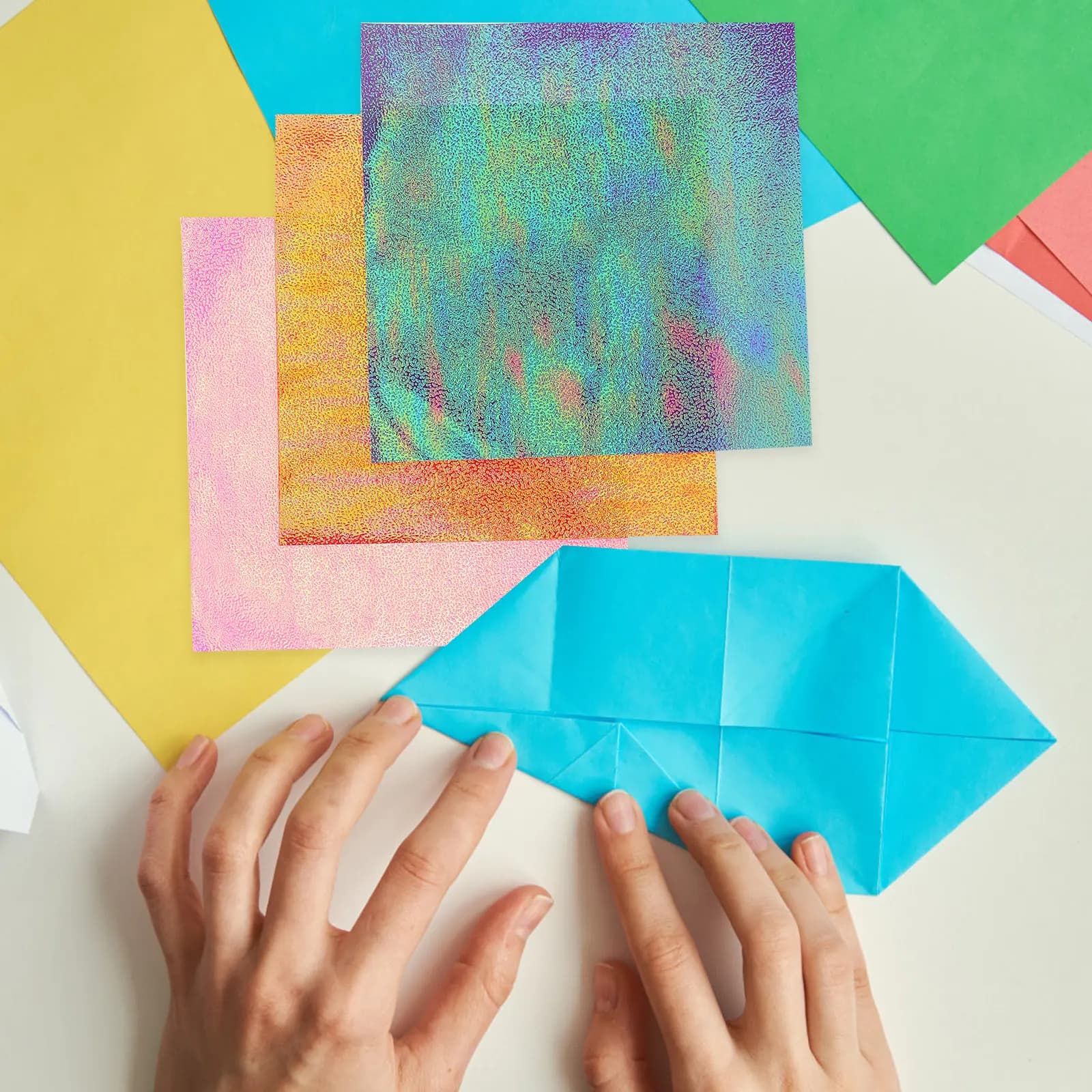 12 Sheets Premium Vivid Origami Paper Square Sheets Holds Crease No for Crafts Art Projects Color Learning Gift