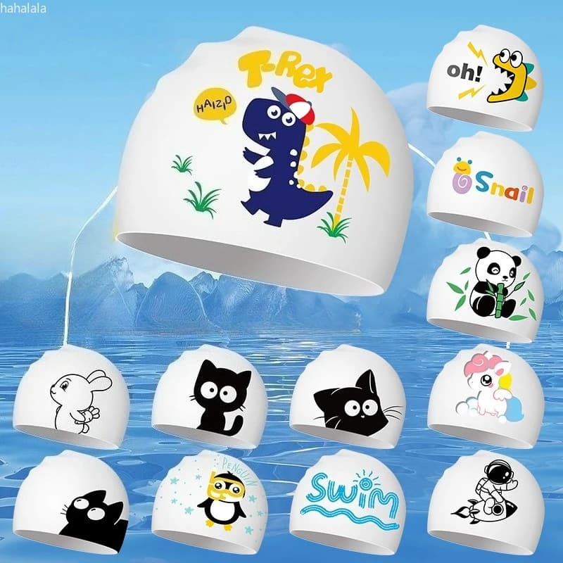 Children's swim cap Cuffia Cuffia di swimming cute cartoon for boys and girls Universal printed swim cap for adults Soft and comfortable swim head