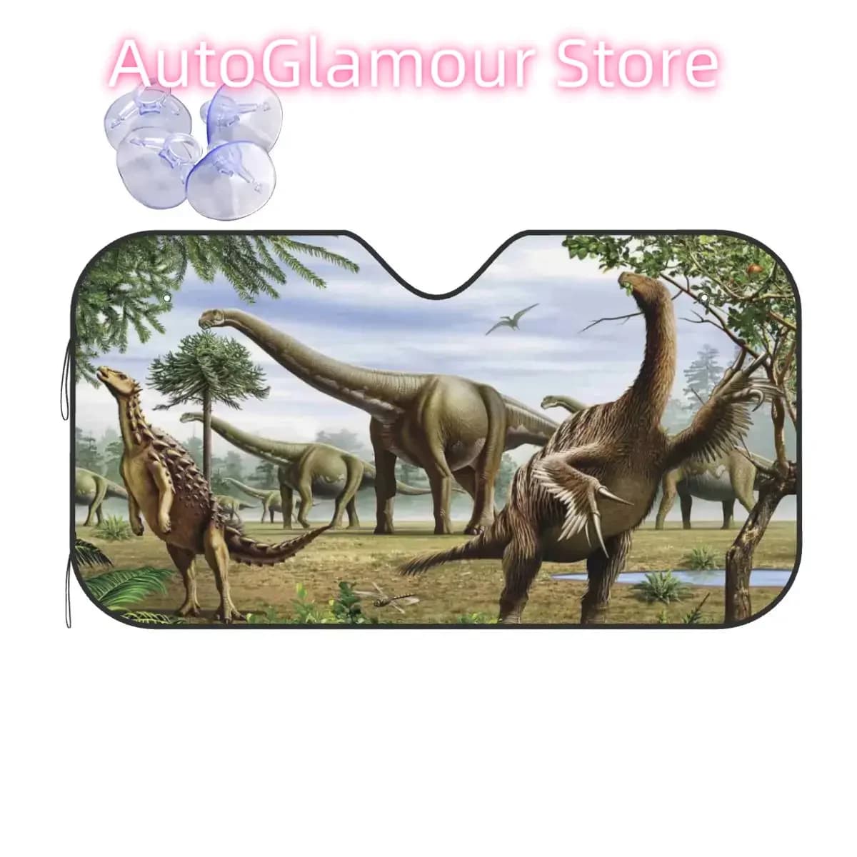 Parabrezza pieghevole per dinosauro antico Parasole 76x140 cm Brachiosaurus Foil per animali Parasole per auto Parasole per proteggere