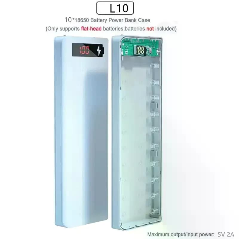 Portable 8 Slot 18650 Battery Power Bank Case DIY Digital Display 5V 21A Fast Charging Box For Outdoor Emergency Use