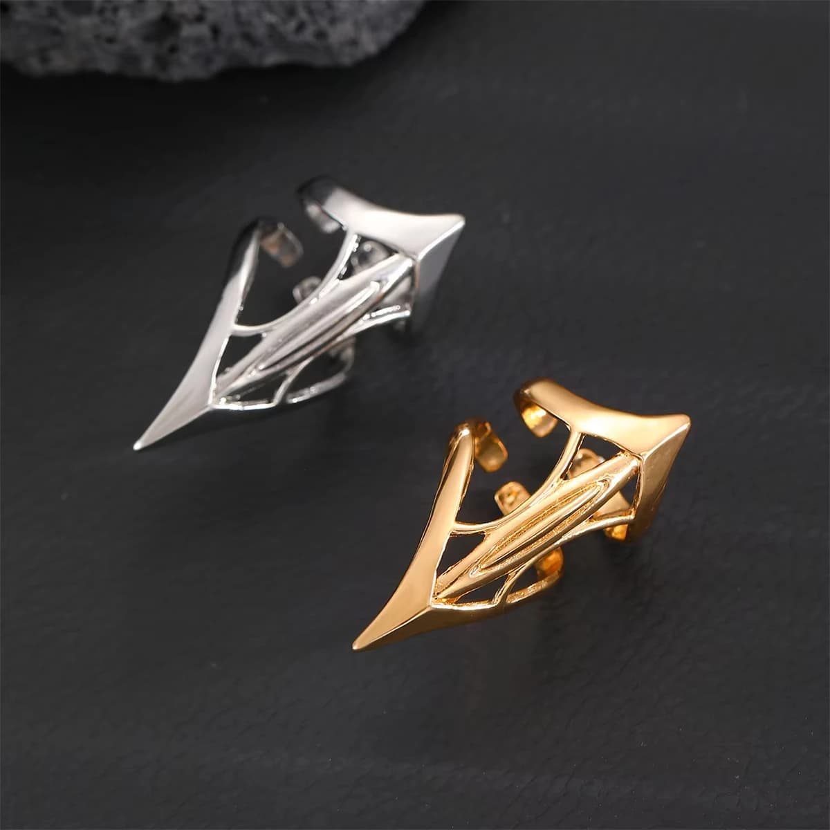 Anello vintage regolabile irregolare punk anello aperto regalo di compleanno di Halloween festa quotidiana accessori per gioielli hip-hop regali