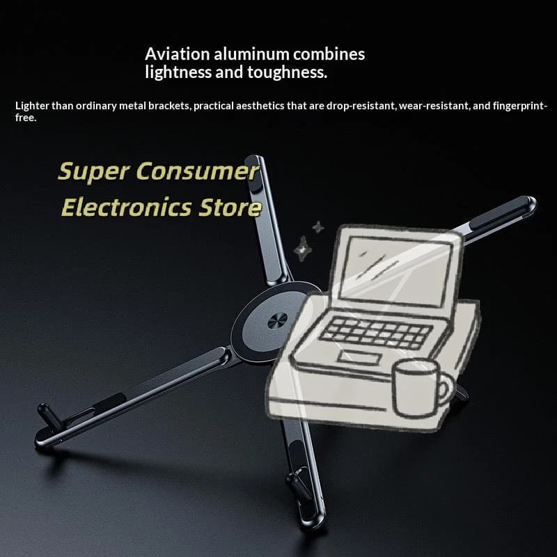 Plastic Phone Tablets Laptop Stand W Magnetic Base 8-Position Height Adjustment