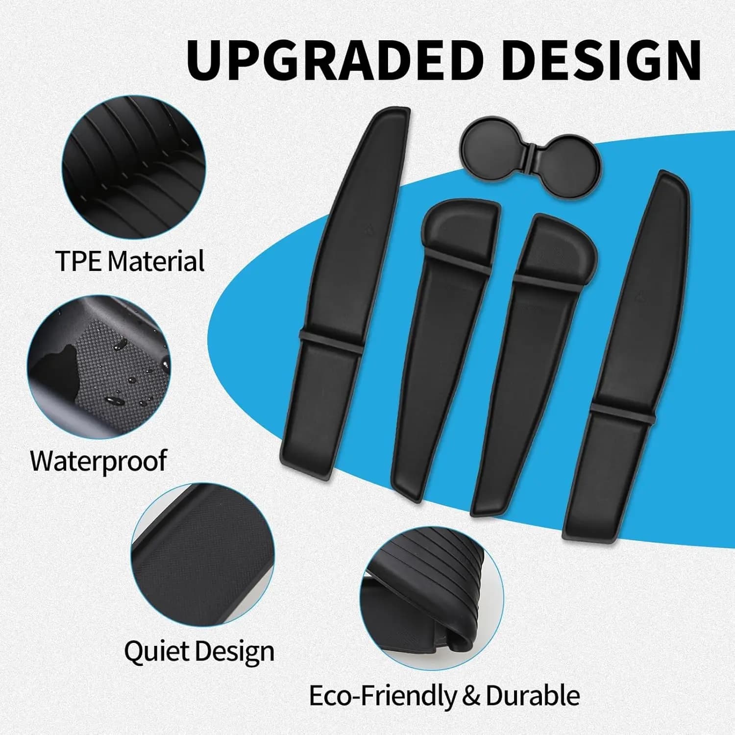 5 pcs/set Lateral Door Storage Box Cup Pad for Tesla Model Y Juniper 2025 Front Door Handle Rear Tray Arm Organizer Accessories