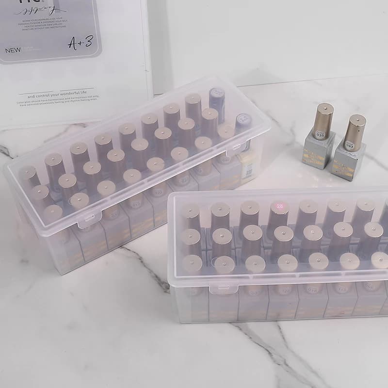 1/2 Pezzi Scatola Rettangolare per Nail Art, Contenitore Organizer per Strass, Pennelli, Buffer e Lime per Unghie