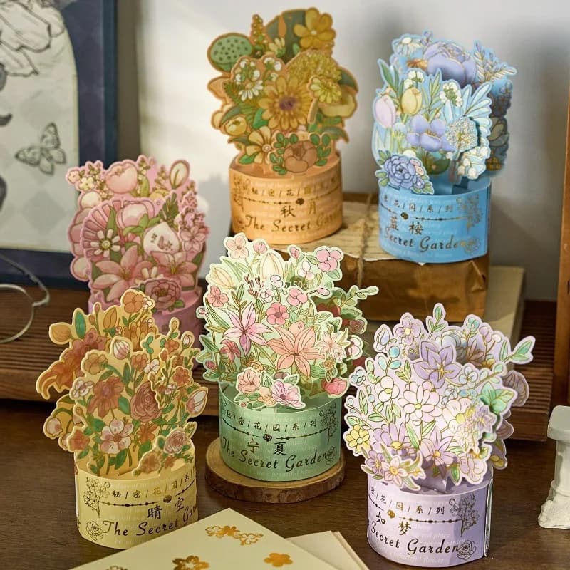 Biglietti d'auguri con fiori pop UP 3D Biglietto d'invito di compleanno Farfalla fatta a mano Cartolina di ringraziamento Moglie Mamma Fidanzata Insegnante Regali