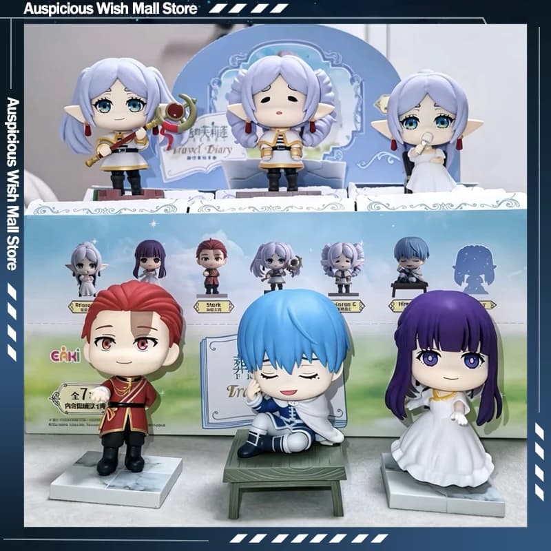 EAKI Frieren Anime Travel Diary Blind Box Anime Chibi Figure Desktop Ornament Car Decoration Collectible Gift For Collectors