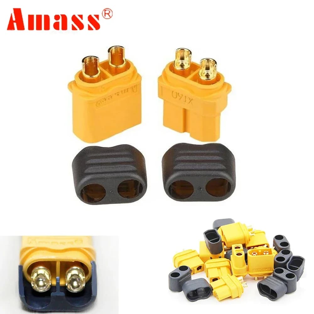 50 paia di connettori Amass XT60+ con custodia protettiva maschio e femmina per batteria Lipo RC FPV Quadcopter
