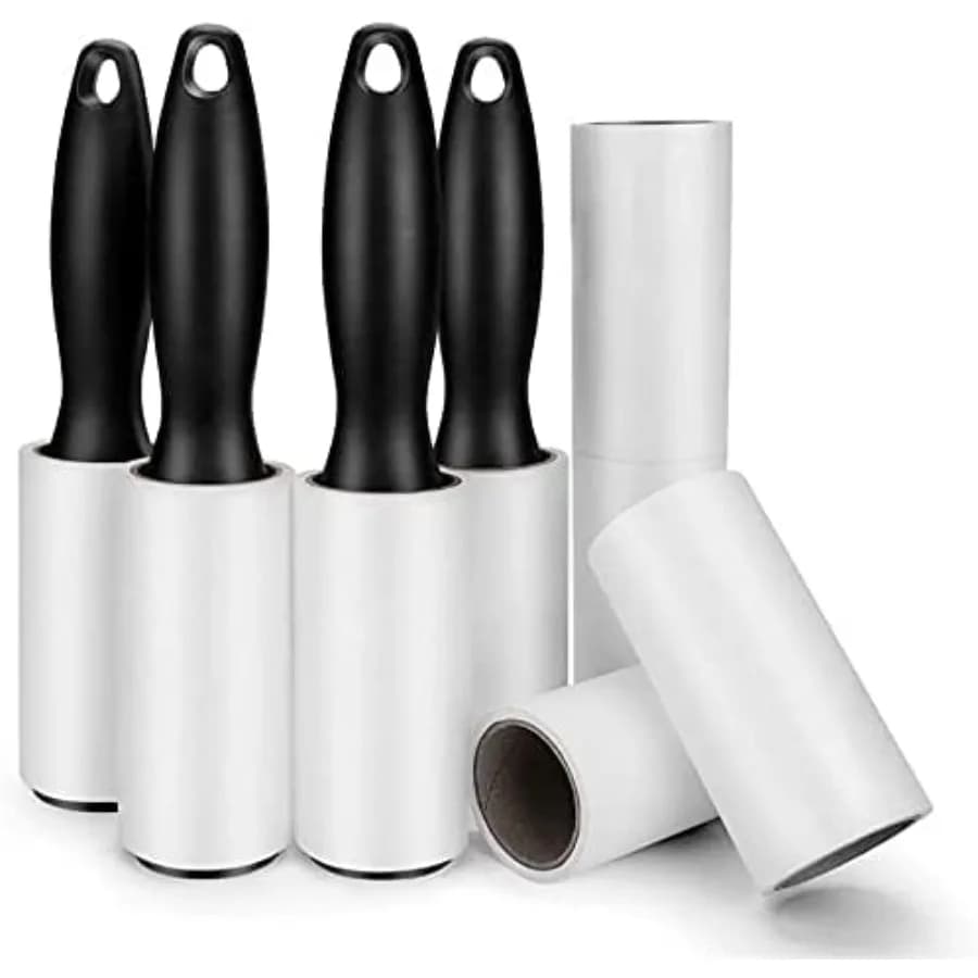 Lint Roller for Pet Hair - 480 Sheets, 4 Handles 8 Refills, Easy-Peel Diagonal Cut, Strong Adhesive for Clothes, Furniture, Car