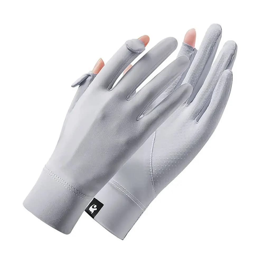 Guanti Traspiranti Anti-UV in Seta Ghiacciata, Antiscivolo, Touch Screen, Effetto Ghiaccio, per Ciclismo, Donna e Uomo