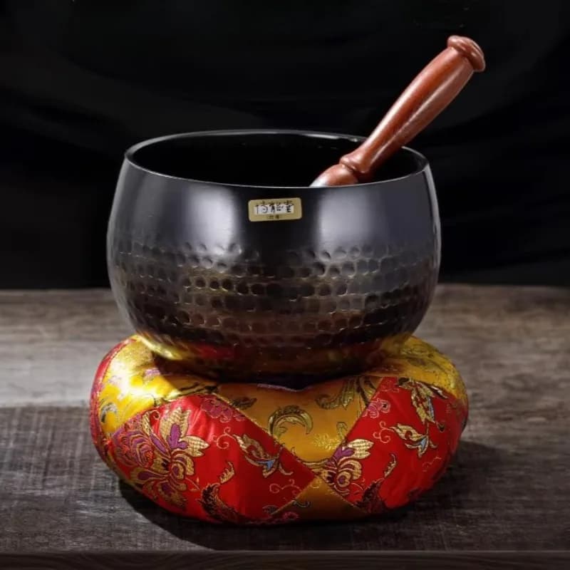 Black Copper Bowl Handmade Buddhist Bowl Yoga Meditation Relaxation Tibetan Bowls Mindfulness Spiritual Sound Healing Instrument