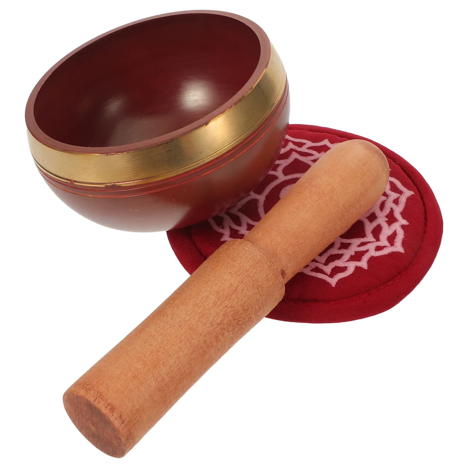 1Set Singing Bowl Nepal Tibetan Sound Bowl Meditation Yoga Relaxation Hand Percussion Instrument Cushion Mallet Sound