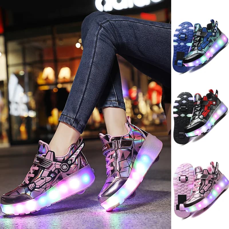 roller skates flashing for kids outdoor recreational sports shoes shoes with wheels skate sneakers for boys and girls