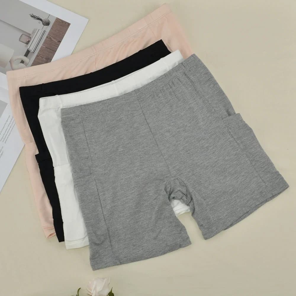 1pc Pantaloncini di sicurezza modali taglie forti da donna Pantaloni Controllo della pancia Antiscivolo Nessuna traccia di biancheria intima con leggings morbidi elasticizzati tascabili