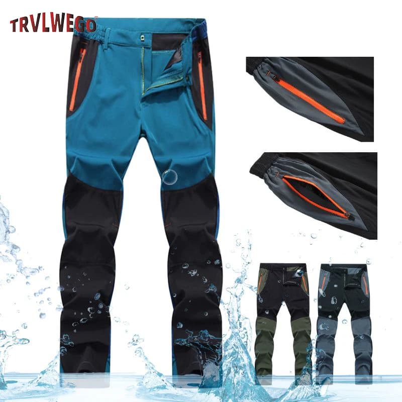 Men's Slim Fit Quick Dry Casual Pants Colorful Splicing Lightweight Travel Camping Hiking Fishing Summer Outdoor Wear