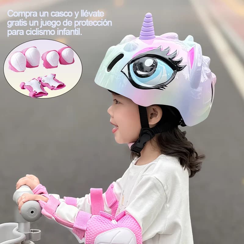 Kids Balance Bike Helmet 48-52 cm Anti-impact Skateboard Helmet Knee Pads for Boys Girls 3-8 Years
