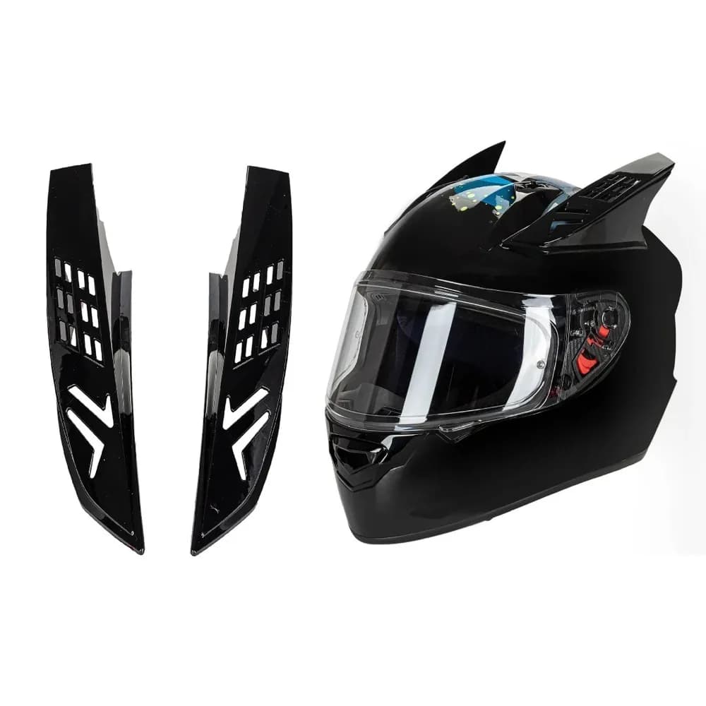 2 piece plastic motorcycle helmet Clacson, self-adhesive, durable, for bicycle helmet, universal ears for motocross, Mohawk horn