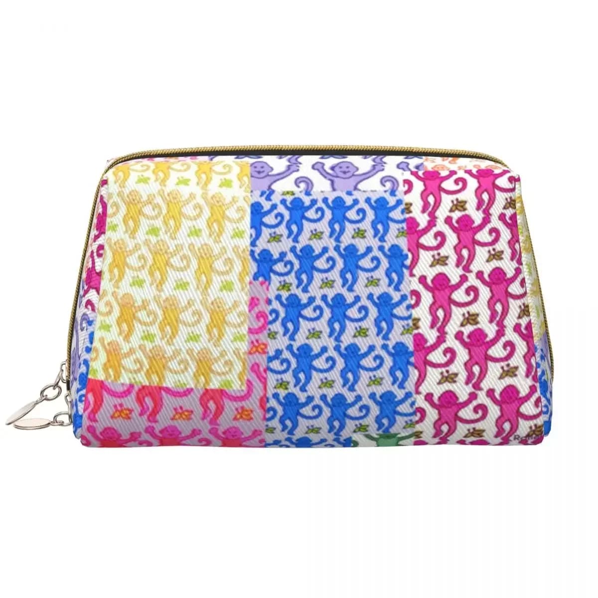 Custom Travel Cosmetic Bag Preppy Roller Monkeys Rabbit Toiletry Bag for Women's Makeup Kit Dopp for Women's Beauty