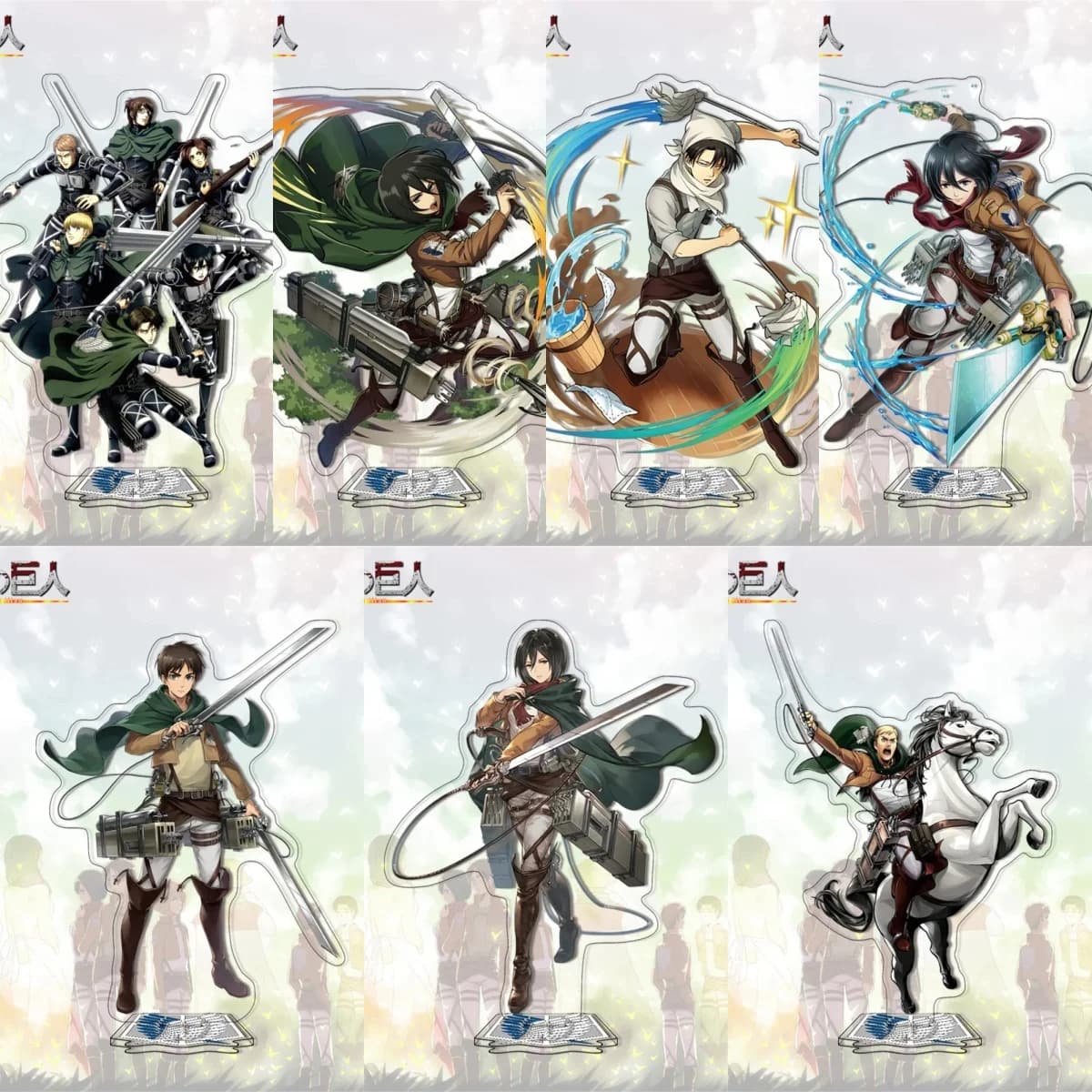 15CM Attack on Titan Anime Figura Double Sided Acrilico Modello di supporto Piastra Decorazione da scrivania Cartello in piedi Regali per un amico Shingeki
