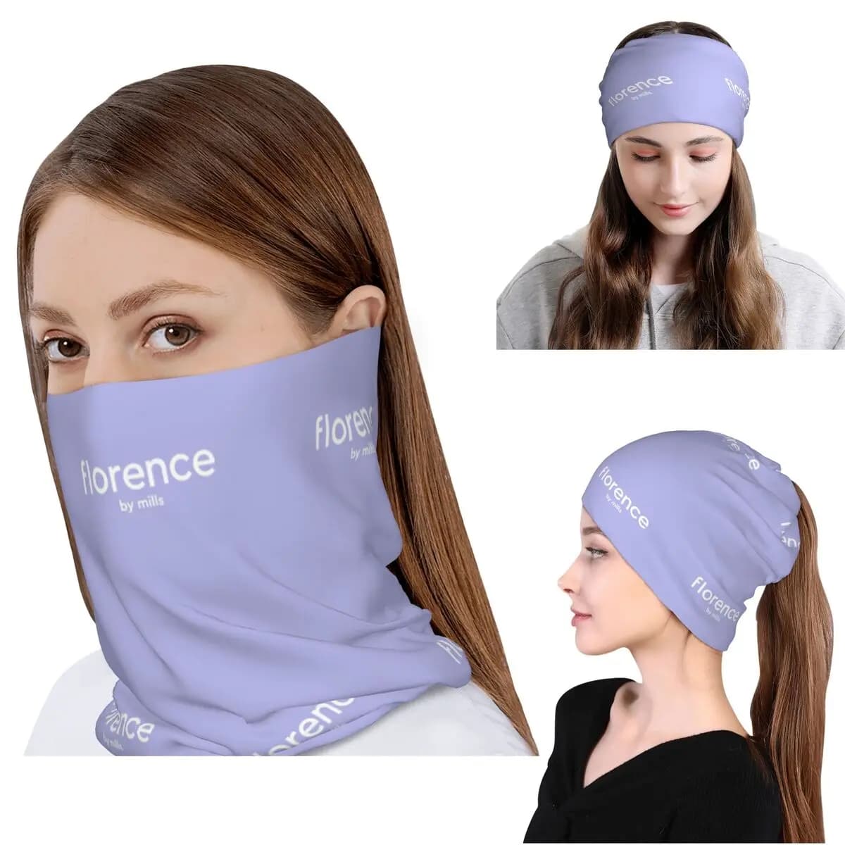 Florence By Mills Bandana Copricollo Sciarpa magica Fascia per la testa multiuso Cappello unisex antivento per adulti