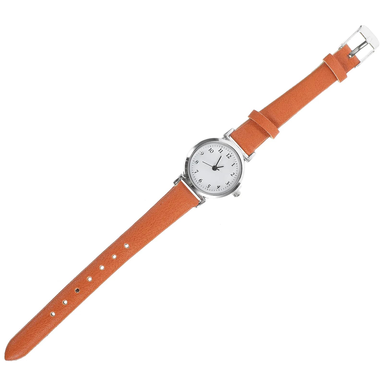 Vintage Men's Wrist Watch, Elegant with Roman Numerals, Brown Strap, Silent and Precise Movement, Fashion Gift for You
