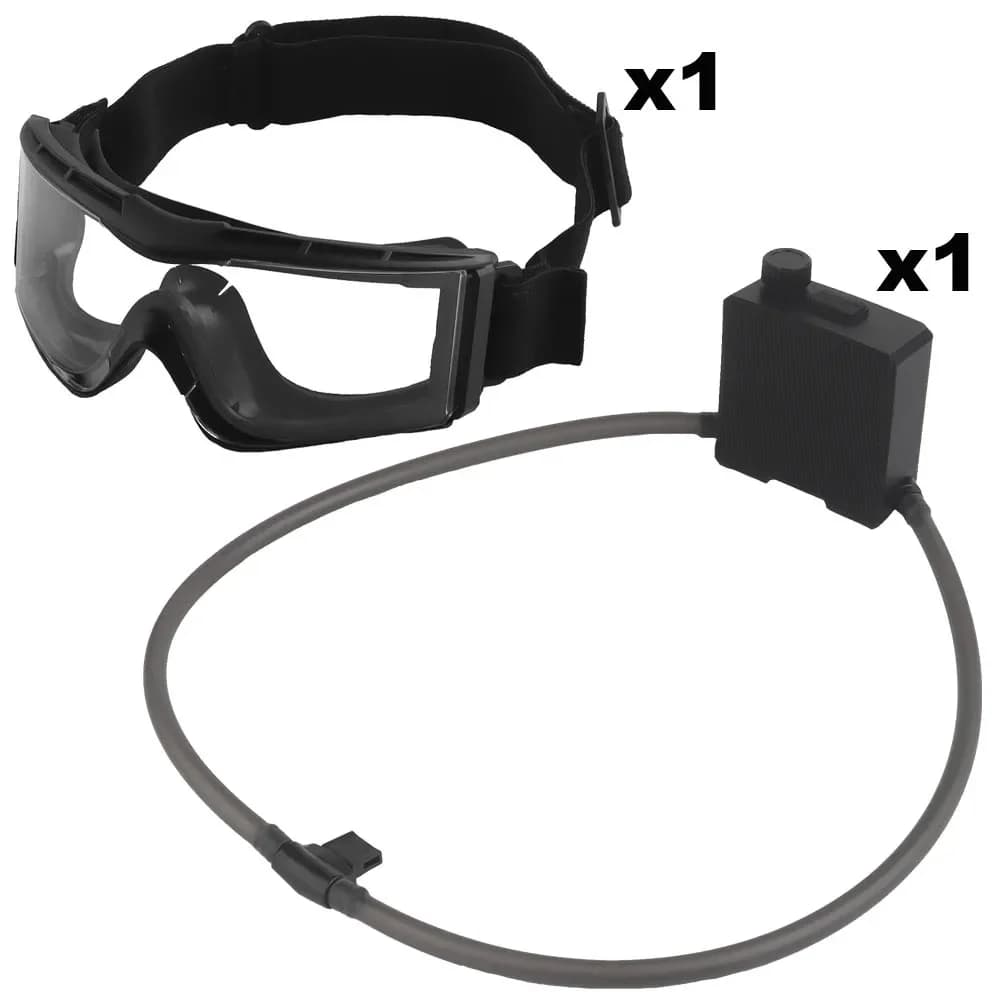 Occhiali tattici Defogger Disappannamento Ventola Kit antiappannamento per Airsoft Tiro Motocross Alpinismo Occhiali protettivi Maschere da sci
