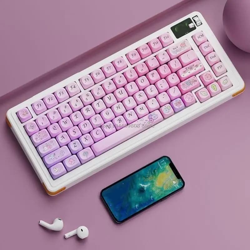 Colorfast Sublimation Printed Computer Covers with Keyboard Flower Images