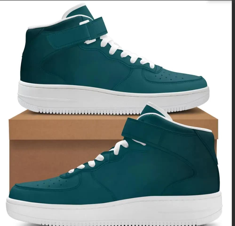 Sneakers casual classiche a taglio medio in tinta unita con elegante suola platform per aumentare l'altezza e chiusura in velcro