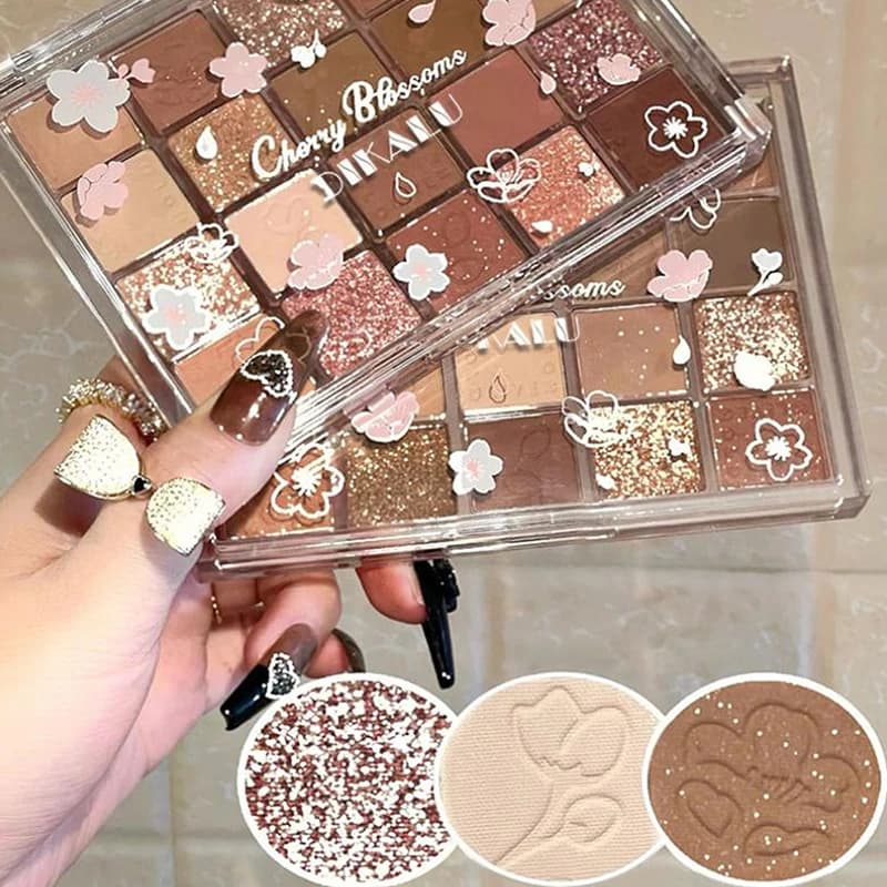 Palette Ombretti DIKALU Evening Cherry Dance, 20 Colori, Grande Formato, Perla Opaca, Colori Vivaci e Latte, Conveniente, Primavera