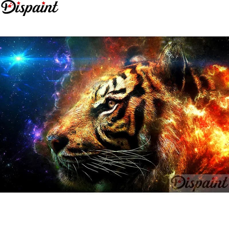 Dispaint Full Square/Round Drill 5D DIY Diamond Painting "Animal tiger" Embroidery Cross Stitch 3D Home Decor A12699
