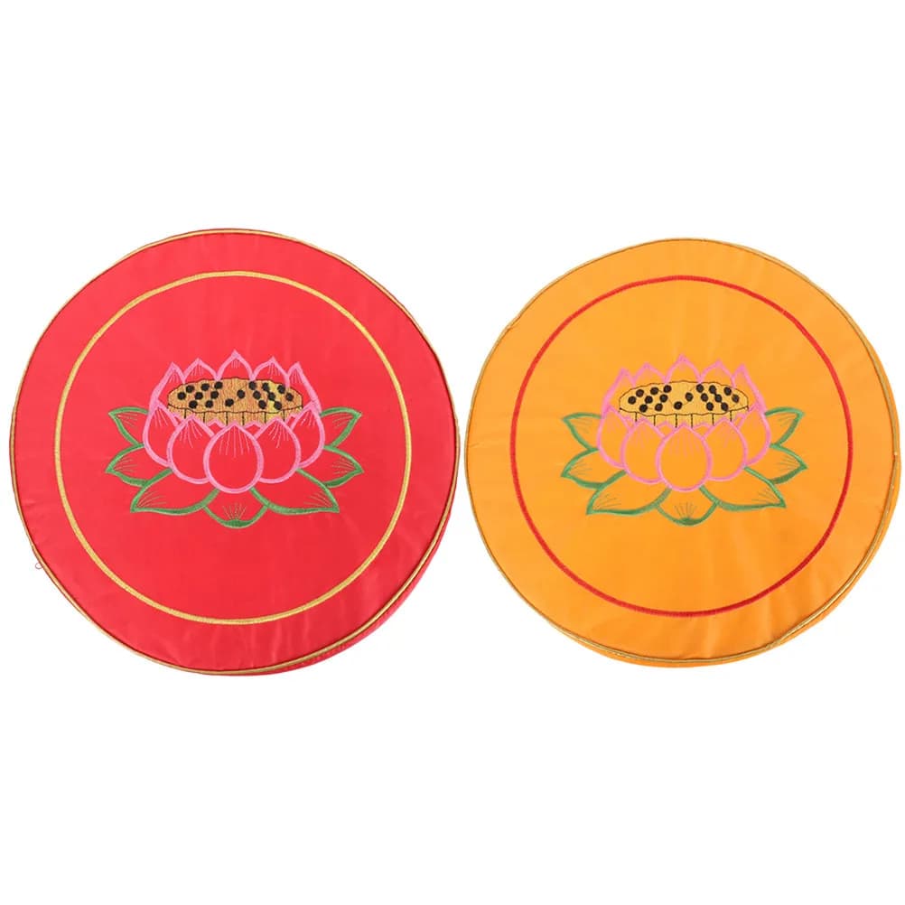 2Pcs Buddhist Meditation Mats Seat Cushions Embroidered Praying Pads for Home Temple Worship Office Meditation Seat Pads