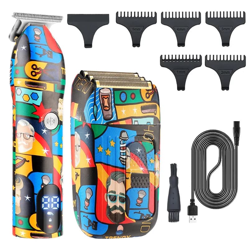 New Professional Hair Cutter for Barbiere, Electric Shaver Rechargeable Wireless, Trimmer for Hair and Barba