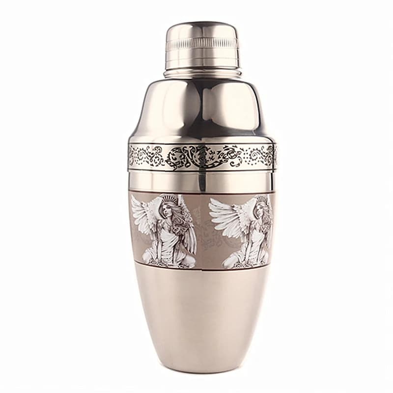 Nostalgic Chaplin Shaker Engraving Stainless Steel Cocktail Boston Bar Shaker Bar Tools