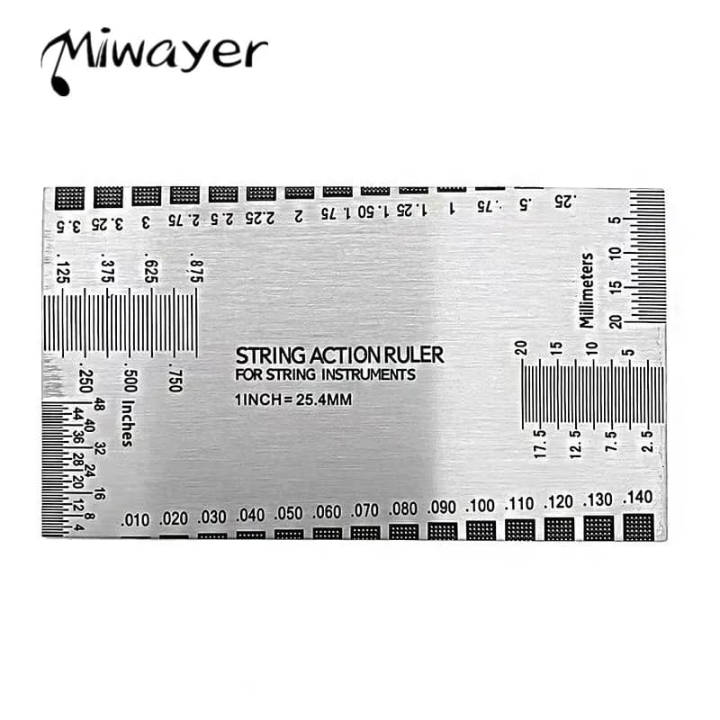Miwayer String Action Ruler Gauge,Guitar Repairing Tool for Luthier,Fit for Guitar,Ukulele,Bass,Banjo,Mandolin