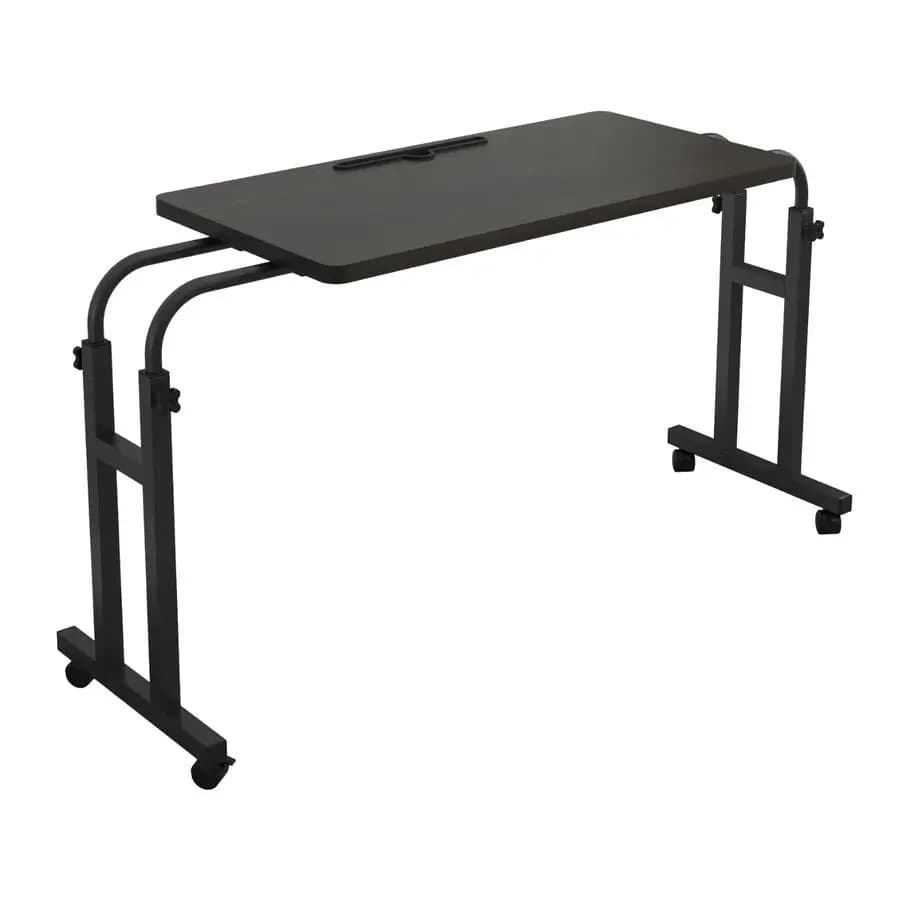 Bedroom and armchair table, height adjustable and length, stable laptop tray with wheels for children and adults