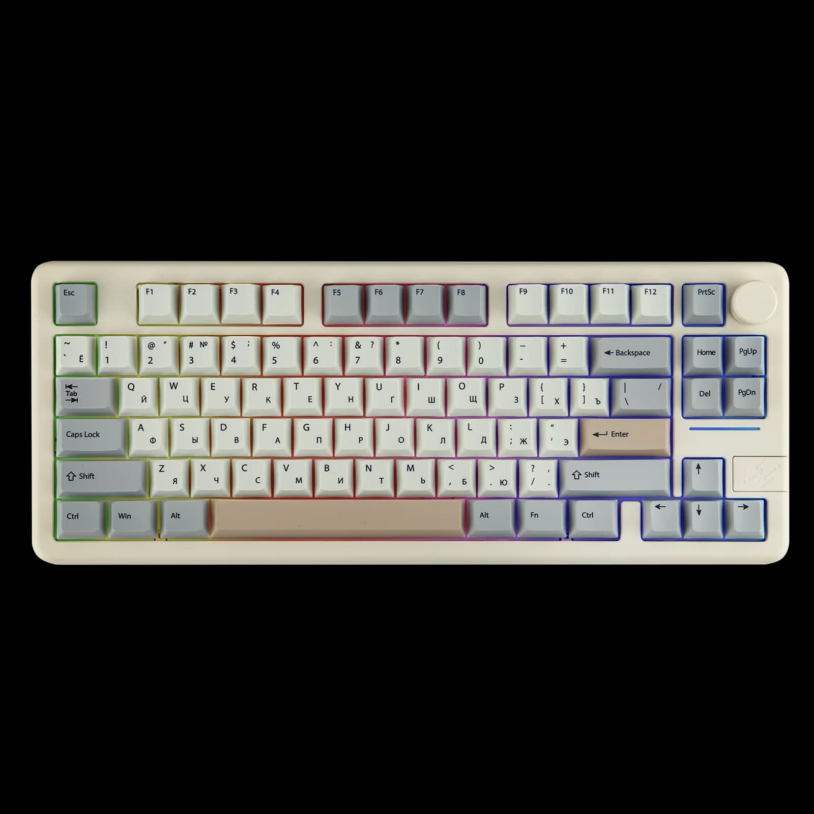 Tastiera Meccanica in Alluminio RU Layout EPOMAKER Galaxy 70 75% Versione Russa con Layout Gasket, Cablata/BT/Wireless 2.4G, Batteria 4000mAh