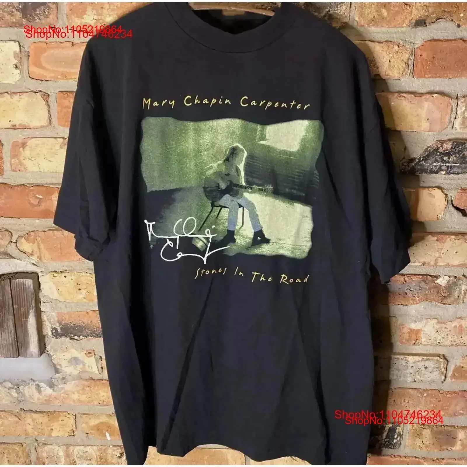Vtg Mary Chapin Carpenter 1994 Concert Cotton Black All sizes T Shirt vintage Lavato moda Elegant homme Versatile Casual