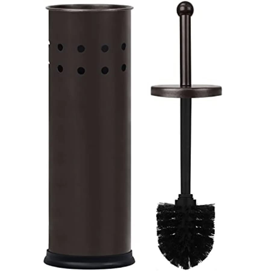 Toilet Brush and Holder - Cleaning Bowl Cleaner, Steel, Oil Rubbed