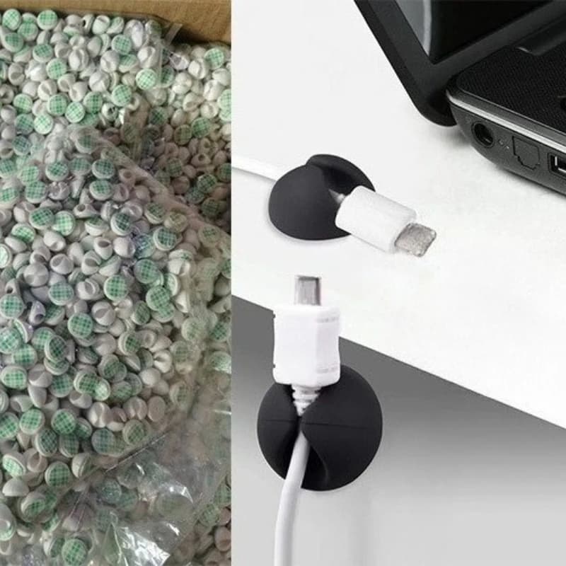 5/10 Pezzi Mini Clip per Cavi in TPR, Supporto Autoadesivo per Cavi USB e Gestione Cavi Dati