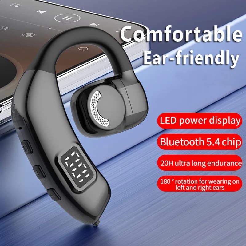 Cuffie Bluetooth senza fili Auricolari a conduzione ossea con microfono Cuffie vivavoce con cancellazione del rumore per la guida di audio