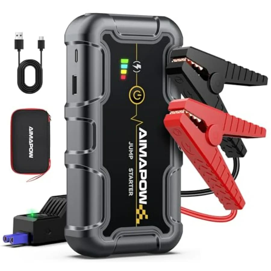 Avviatore di Emergenza Portatile per Auto 8000A 20000mAh con Ricarica Rapida, Luce Integrata, Design Compatto, Compatibile con Tutti i Tipi di Batteria