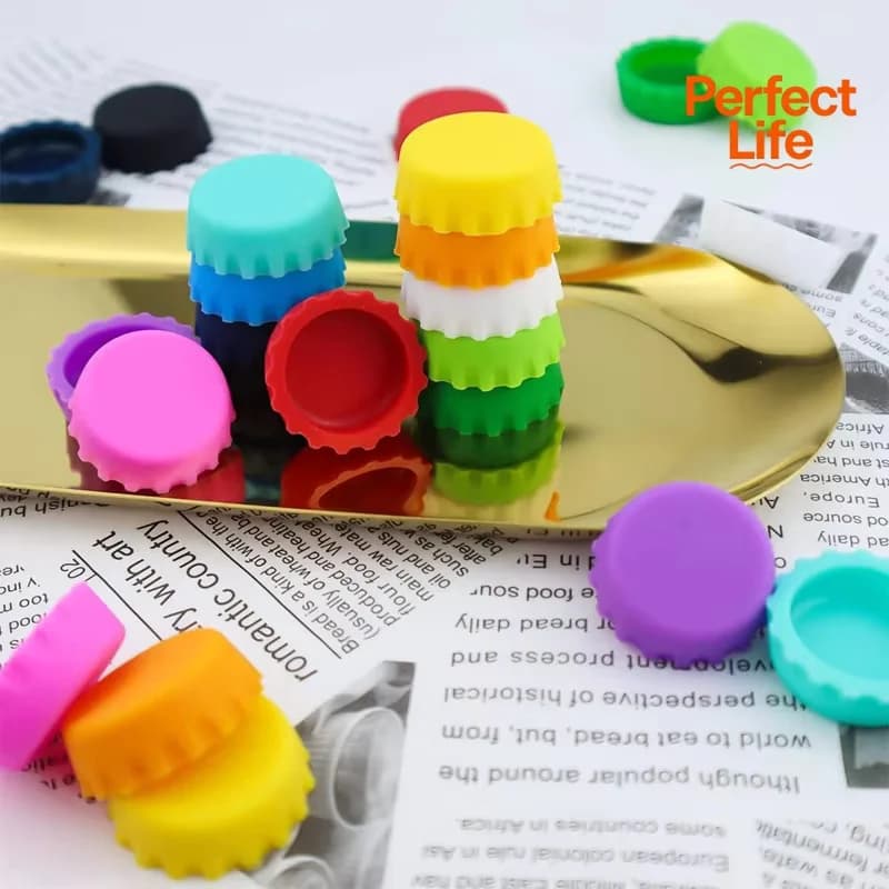 6/12/24 Pieces Silicone Mats for Beer Bottles, Bar Bottle Covers, Wine House Production, Barware, Bottle Cover, Cocktail Cap, Vivacious Colors
