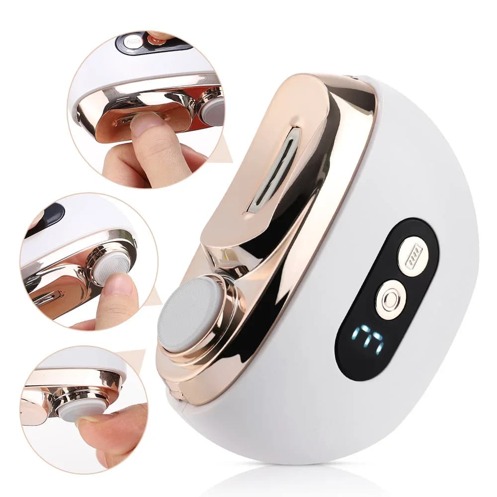2 in 1 multifunction electric nail cutter with 3 control speed, automatic nail trim with LED lighting