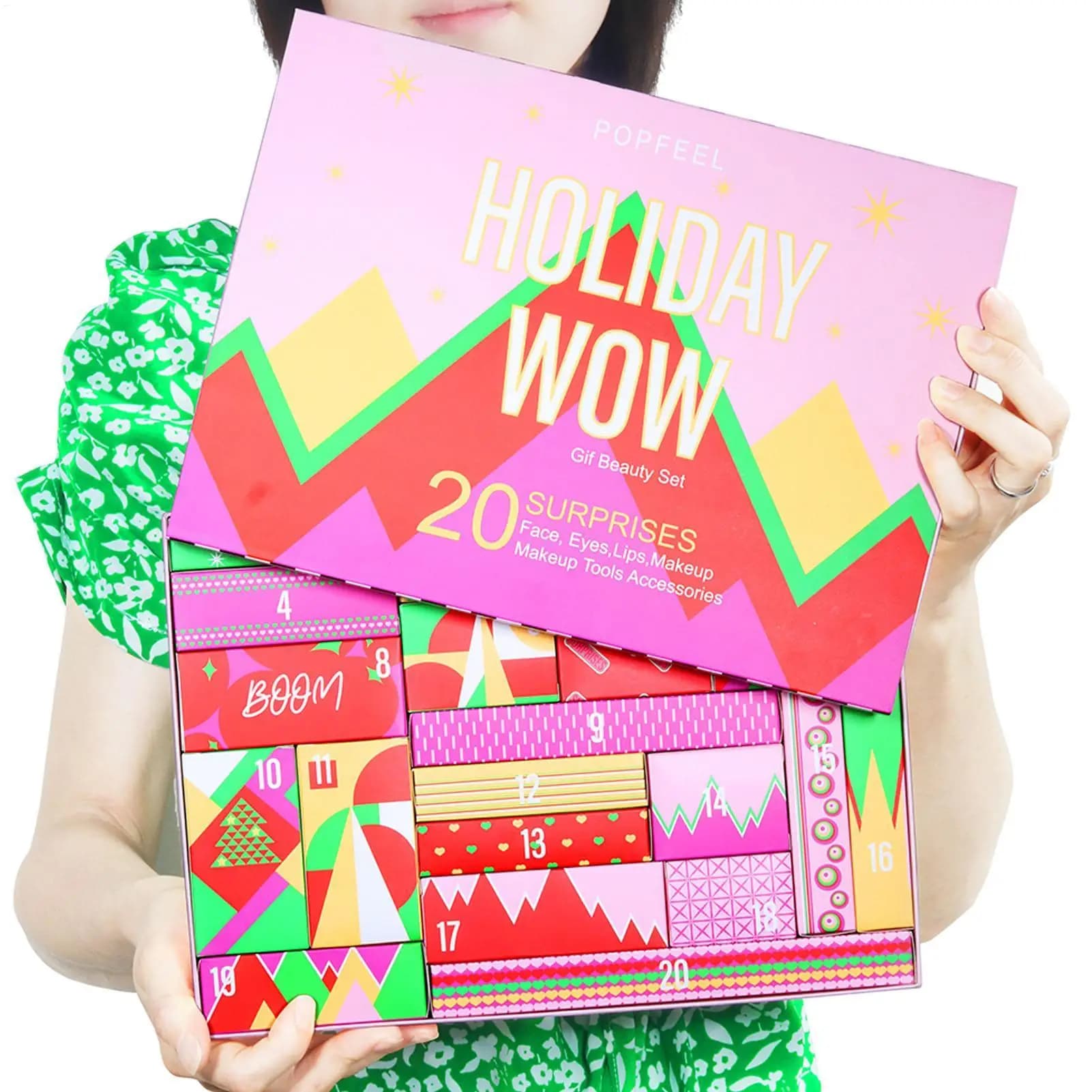 Christmas Advent Calendar 2025 Makeup Tools Calendar for Countdown Gift Boxes Lipstick Umbrella Makeup Tools Gift Boxes