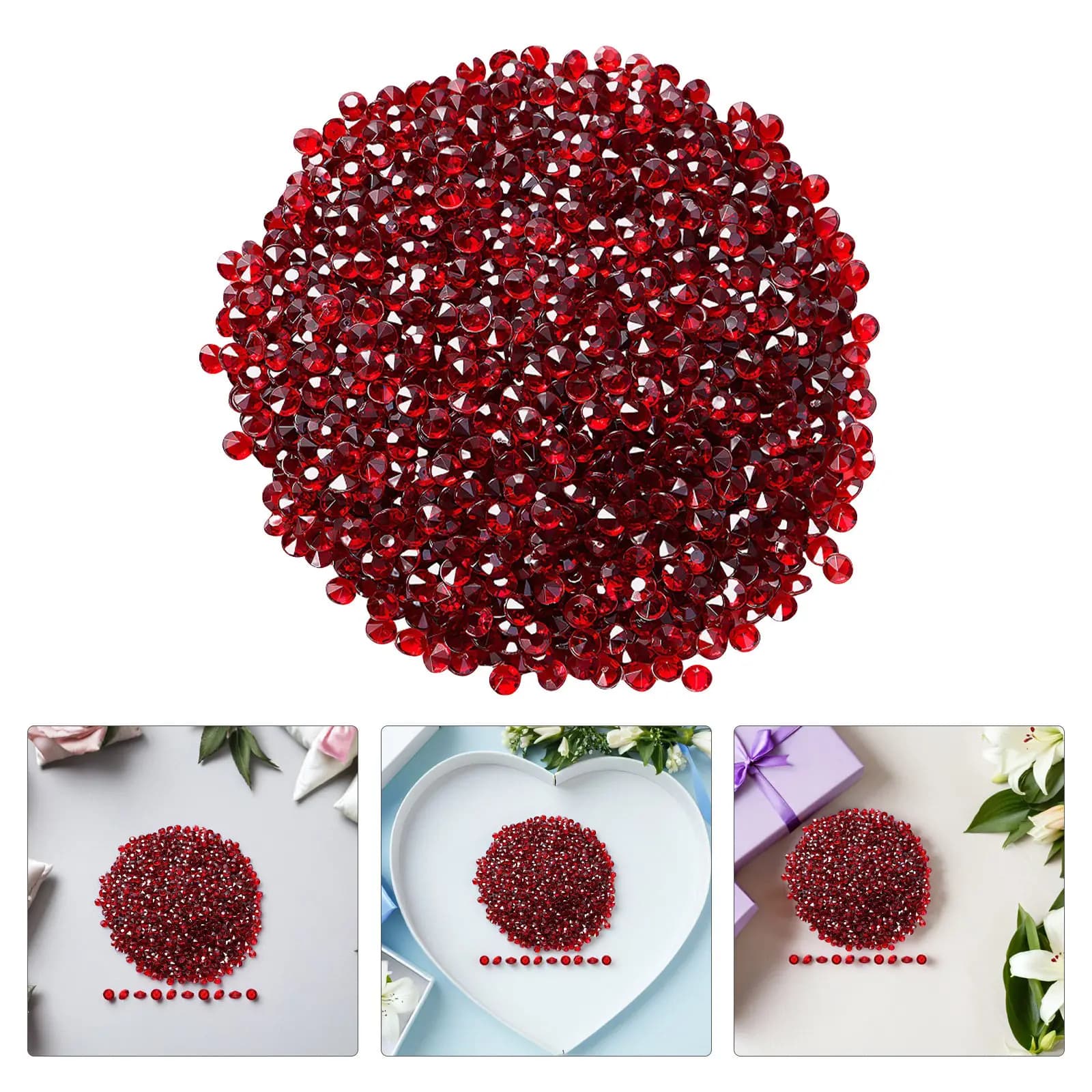 10000 Pezzi di Strass Acrilici Trasparenti da 4,5 mm con Fondo a Punta, per Riempimento Vasi, Decorazione Tavoli Matrimonio, Fai da Te, Nail Art e Trucco Viso