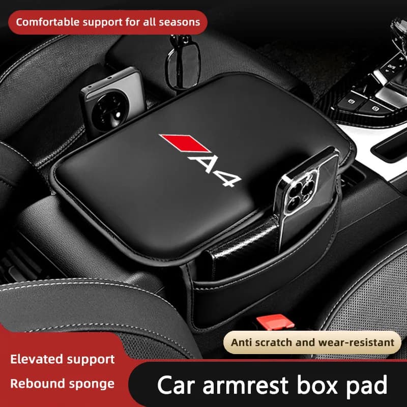 Auto Bracciolo Box Zerbino Protective Bearing With Storage Pocket For Audi A1 A3 A5 A6 A7 A8 Q1 Q3 Q5 Q6 Q7 Q8 TT B9 B6 C7