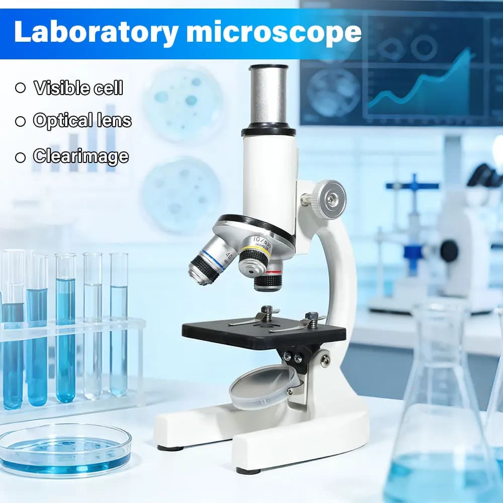NUOVO Microscopio Ottico Monoculare 64X-2400X per Scuola Elementare, Microscopio Digitale per Esperimenti Scientifici e Biologici per Bambini