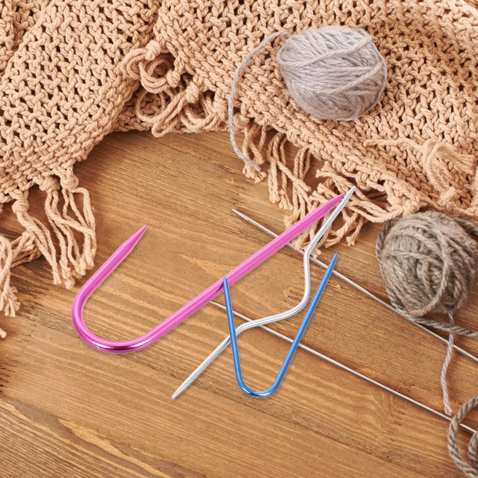 Set di 3 Aghi a U Intrecciati per Lavoro a Maglia, Accessori per Uncinetto, Aghi per Tappezzeria, Set di Aghi Porta Punti