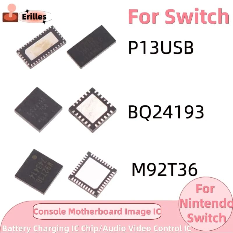 1/2/5 pezzi per scheda madre console Nintendo Switch: IC Immagine m92t36, IC Ricarica Batteria Bq24193, IC Controllo Audio Video P13USB
