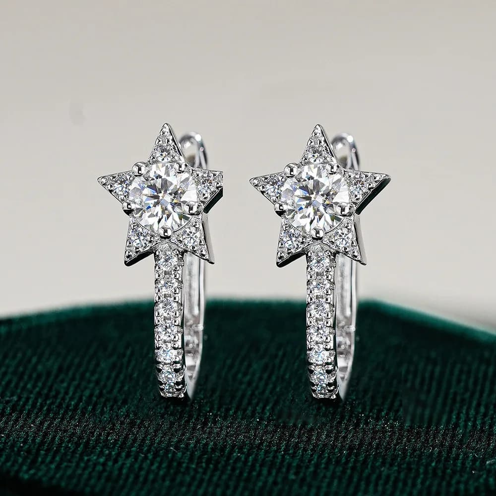 JoyceJelly Orecchini in argento sterling 925 con moissanite per le donne 1cttw Gioielli con diamanti creati in laboratorio Orecchini a bottone Regalo di fidanzamento di nozze