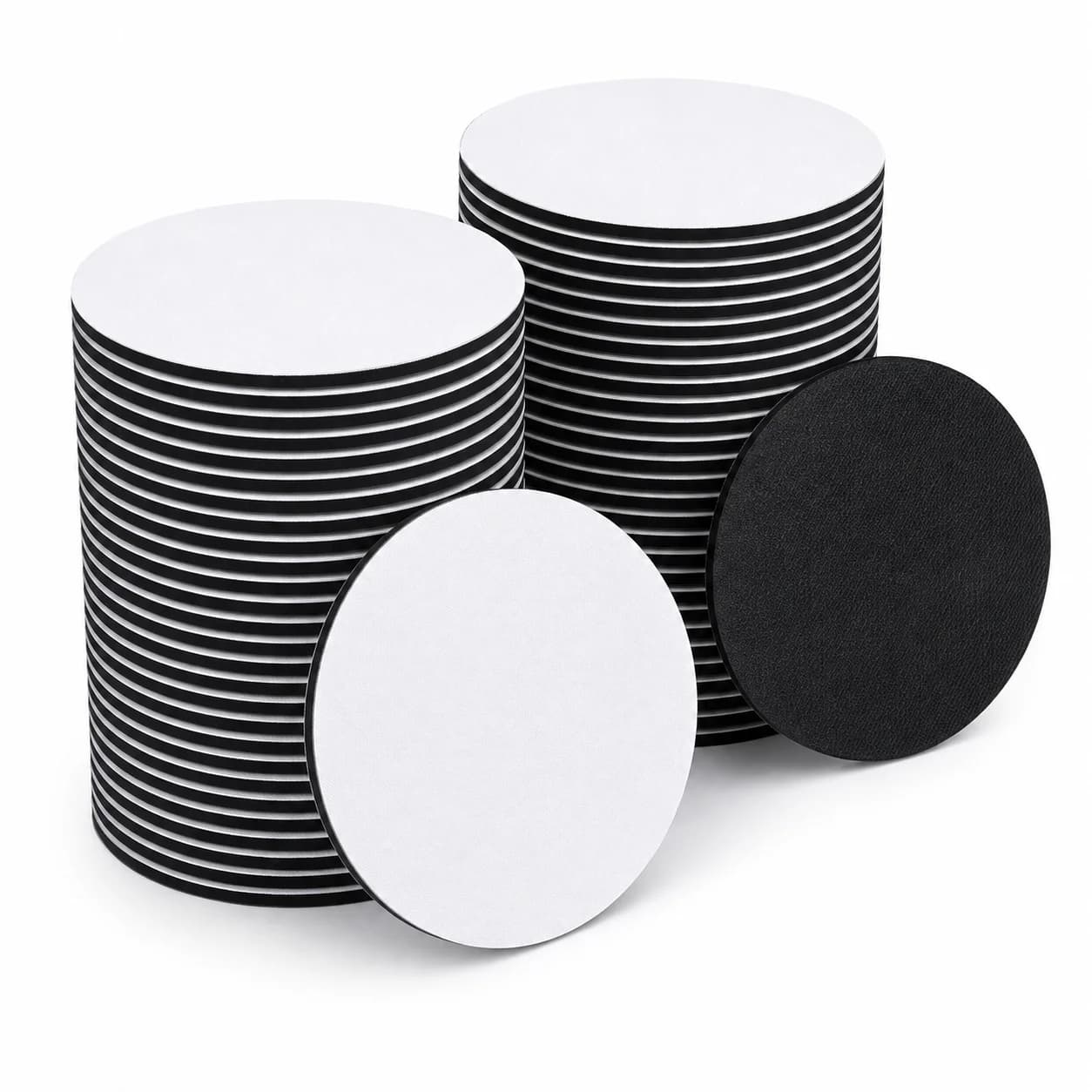 80 Pack Sublimation Coaster Blanks, 4 x 4 Inch Round Rubber Cup Mats for Heat Press Transfer Printing and DIY Crafts